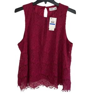 Tinsel Petite Lace Tank Top Berry PXL New With Tags